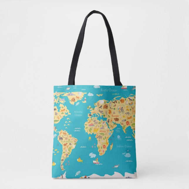Tote Bag Les animaux du monde (Devant)