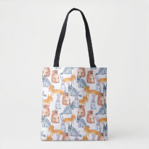 Tote Bag Les animaux forestiers. Aquarelle