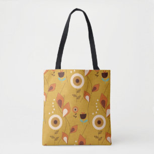 Tote Bag les années 70 Floral Mustard