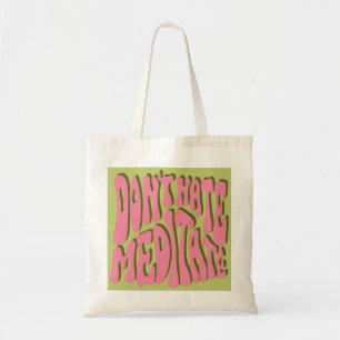 Tote Bag les années 70 Retro : 'Meditate' Motivational Post