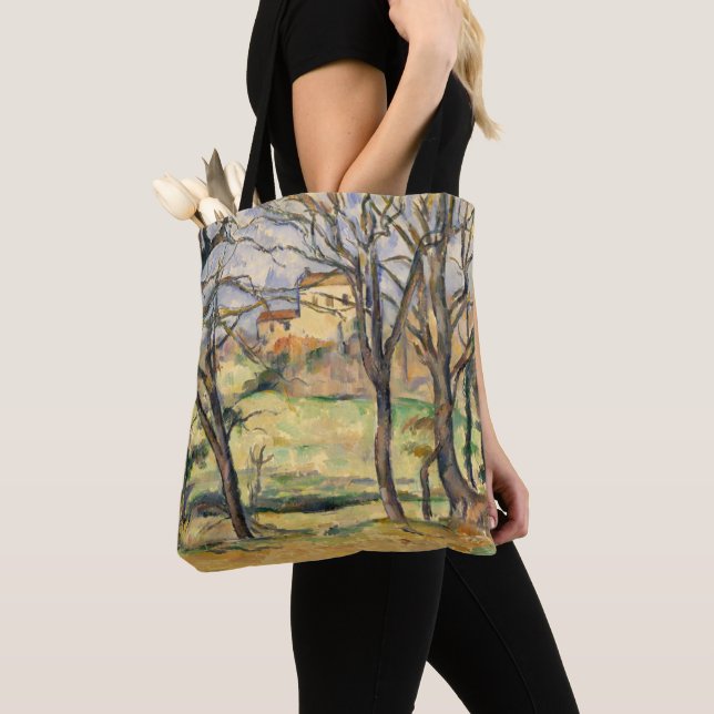 Tote Bag Les arbres et les Chambres de Paul Cezanne | (De près)