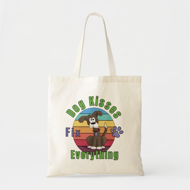 Tote Bag Les baisers de chien réparent tout  (Devant)