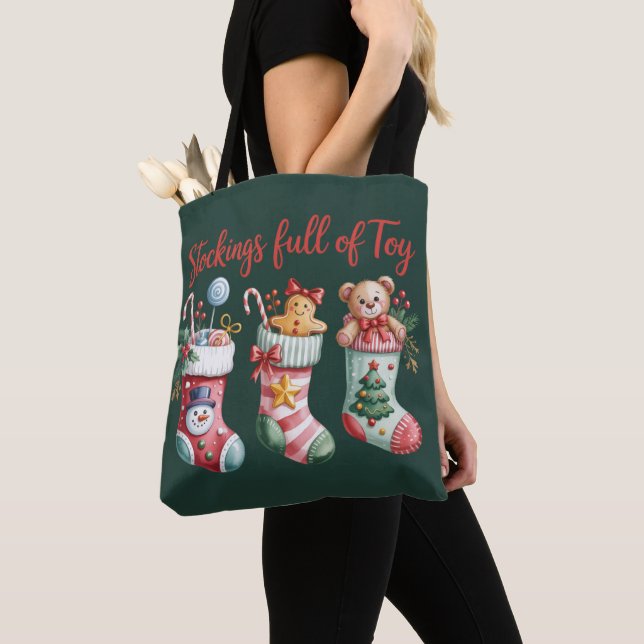 Tote Bag Les Bas De Noël Pleins De Joie Vacances (De près)