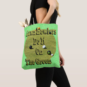Tote Bag Les Bowlers De Pelouse Le Font Sur Le Vert, Drôle