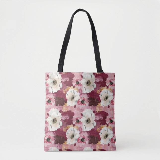 Tote Bag Les charmants Camellias Abstraits (Devant)