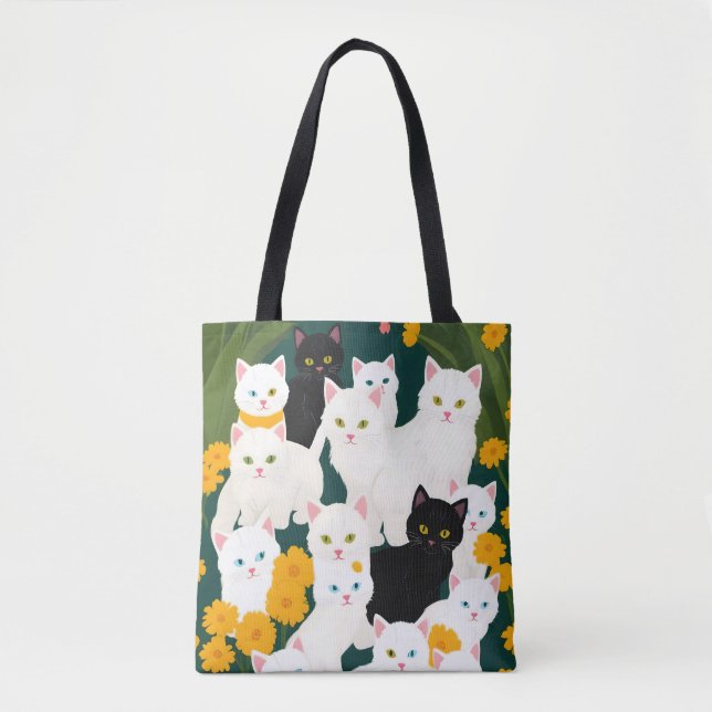 Tote Bag Les chats rencontrent le groupe (Devant)
