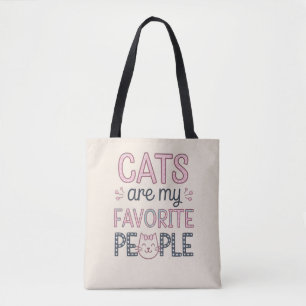 Tote Bag "Les chats sont mes personnes préférées" Maman cha
