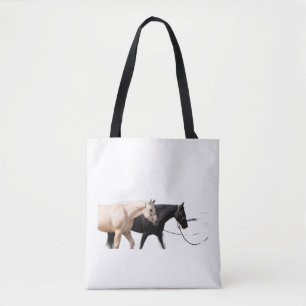Tote Bag Les chevaux mènent avec des chevaux