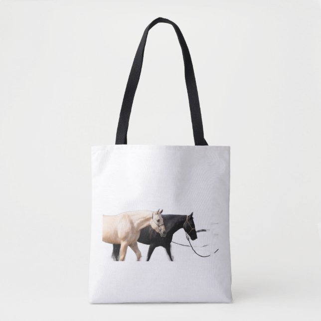 Tote Bag Les chevaux mènent avec des chevaux (Devant)