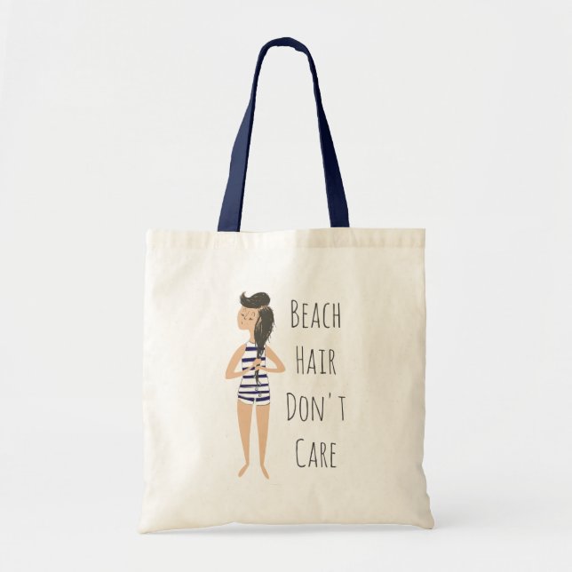 Tote Bag Les cheveux de plage ne s'inquiètent pas (Devant)