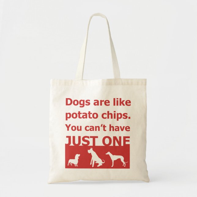 Tote Bag Les chiens sont comme des chips (Devant)