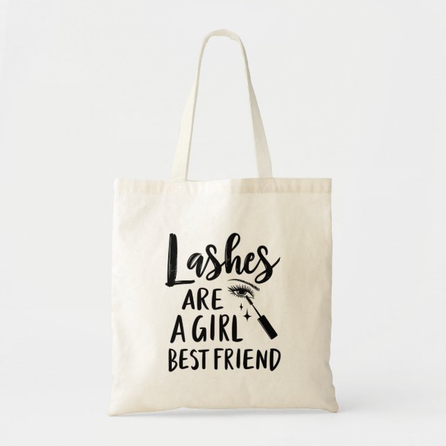 Tote Bag Les cils sont le meilleur ami d'une fille (Devant)