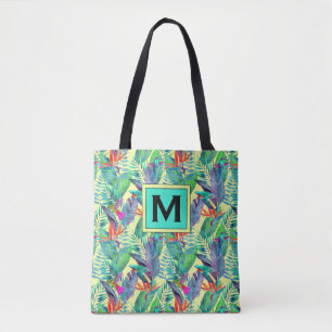 Tote Bag Les colibris d'aquarelle ajoutent votre initiale