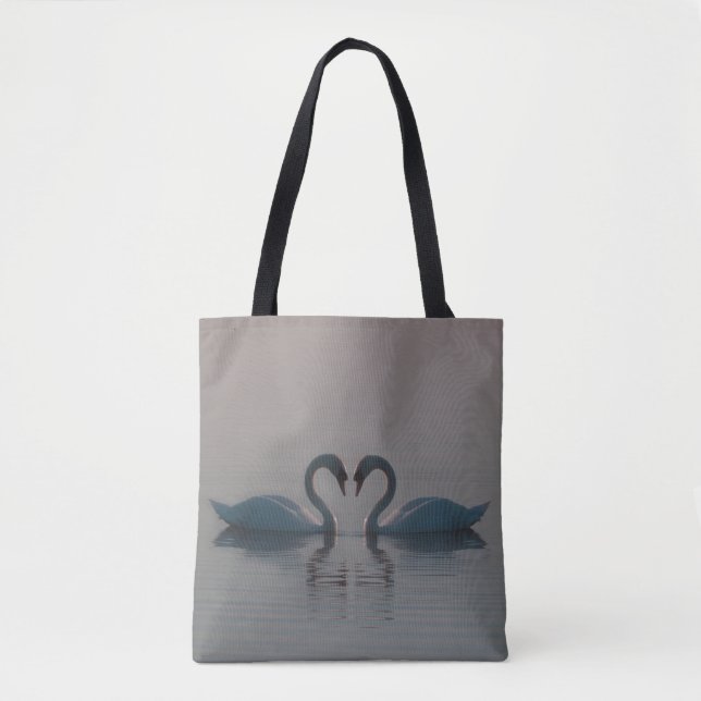 Tote Bag Les cygnes bleus doivent être un coeur d'amour sur (Devant)
