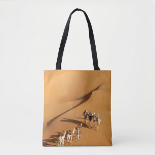 Tote Bag Les déserts   Marche touareg avec chameaux