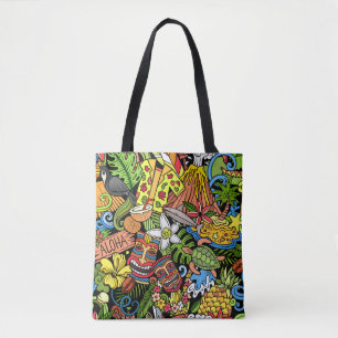 Tote Bag Les doodons de dessin Hawaii motif sans couture. A