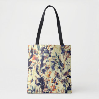 Tote Bag Les empreintes de la nature : Feuilles floraux san