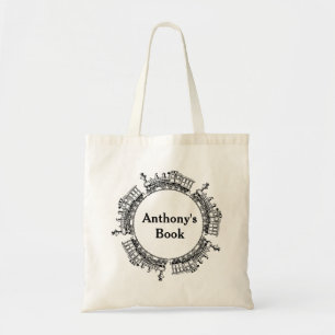 Tote Bag Les enfants du train noir et blanc de la bibliothè