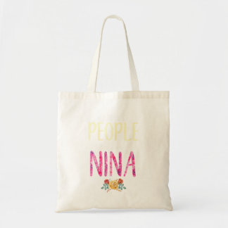 Tote Bag Les enfants m'appellent Nina Fleurs Florales