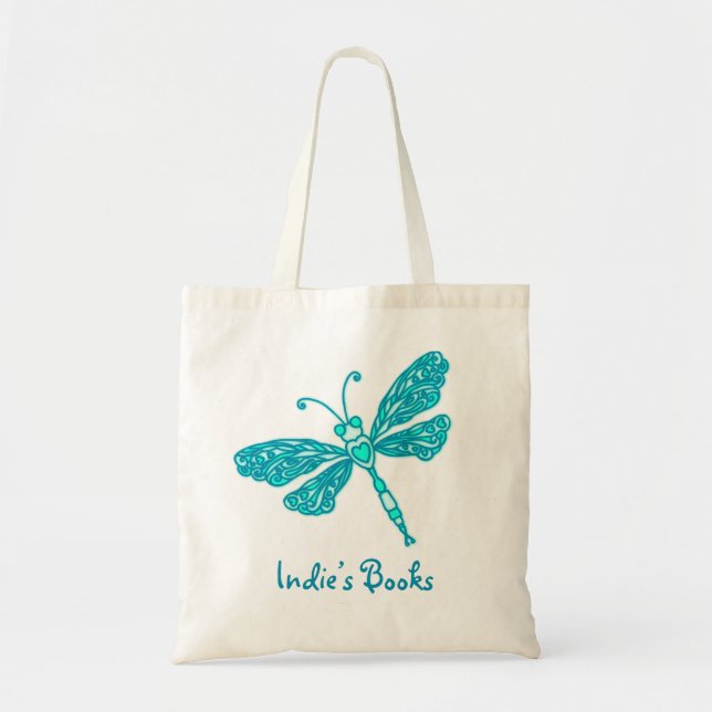 Tote Bag Les enfants turquoises d'aqua de libellule ont (Devant)