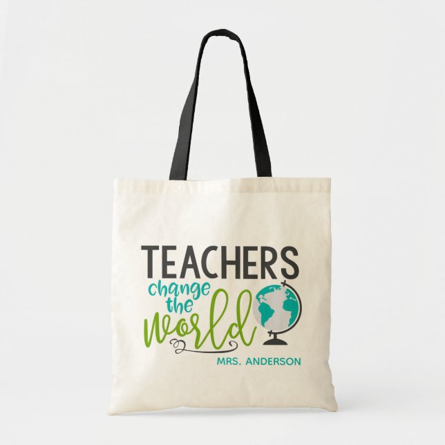 Tote Bag Les Enseignants Changent Le Nom Personnalisé De L' (Devant)