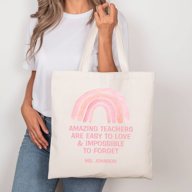 Tote Bag Les enseignants incroyables sont faciles à aimer A (Créateur téléchargé)