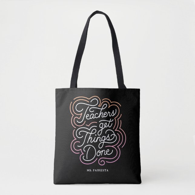 Tote Bag Les Enseignants Modernes Chic Rose Font Faire Les  (Devant)