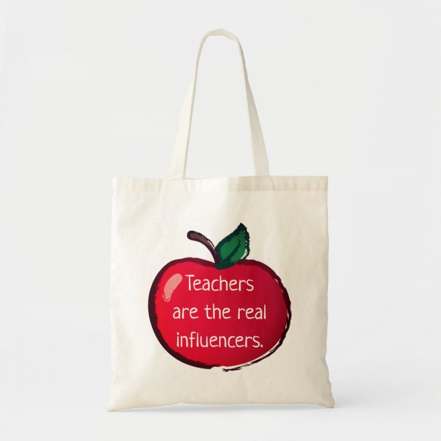 Tote Bag "Les enseignants sont les vrais influenceurs" dess (Devant)