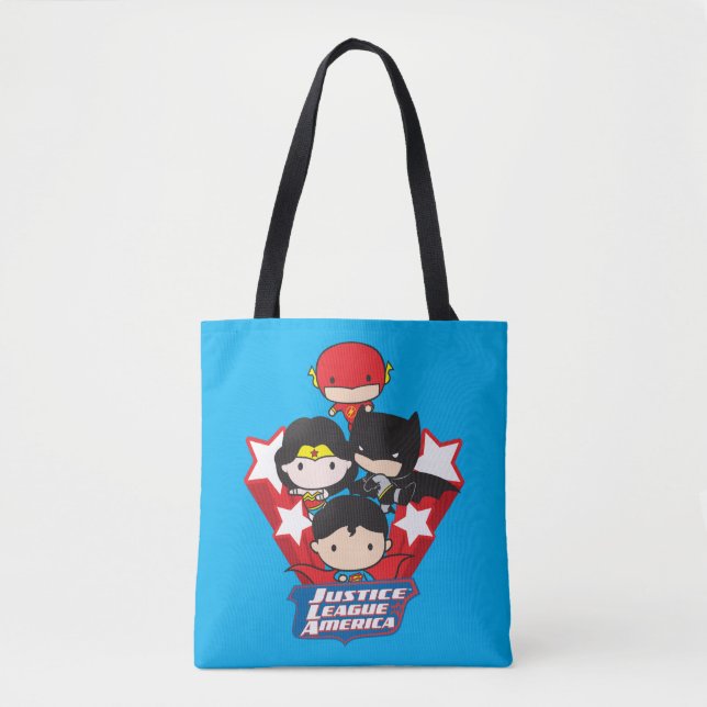 Tote Bag Les étoiles de la Chibi Justice League of America (Devant)