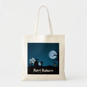 Tote Bag Les fantômes d'Halloween au cimetière