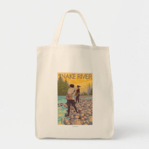 Tote Bag Les femmes pilotent la pêche - la rivière Snake,
