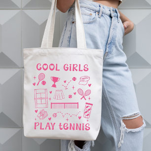 Tote Bag Les Filles Cool Jouent au Tennis Cœurs Mignons