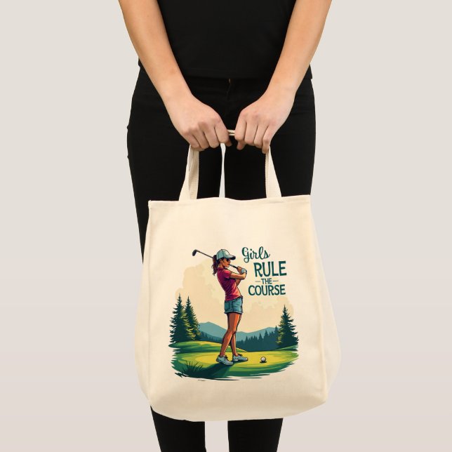 Tote Bag Les filles gouvernent le parcours Retro Golf Illus (Devant (produit))