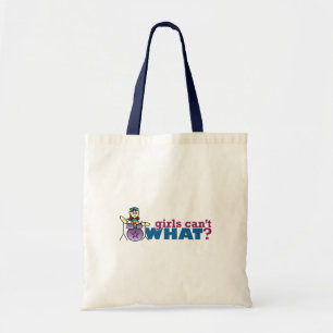 Tote Bag Les filles ne peuvent quoi ? Logo Girl Drummer