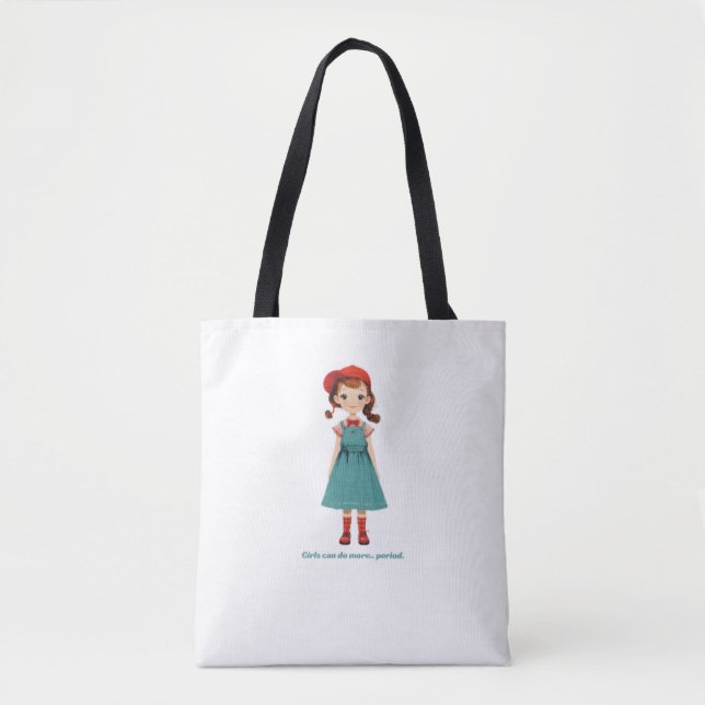 Tote Bag Les filles peuvent faire plus.. point - édition li (Devant)