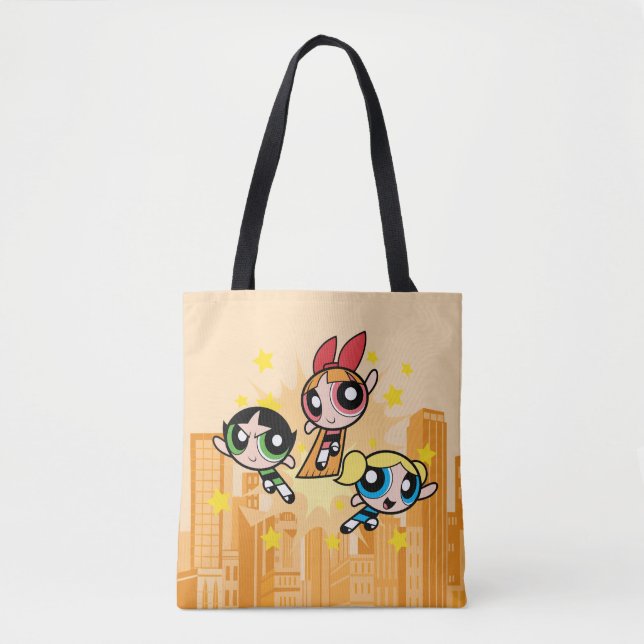 Tote Bag Les Filles Powerpuff Sauvent La Journée (Devant)