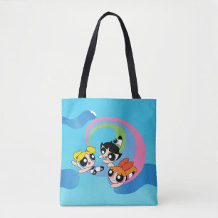 Tote Bag Les filles puissantes volent dans le ciel