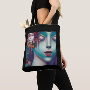 Tote Bag Les Filles Whimsical Face Nymph Fairy Sorcière Mag