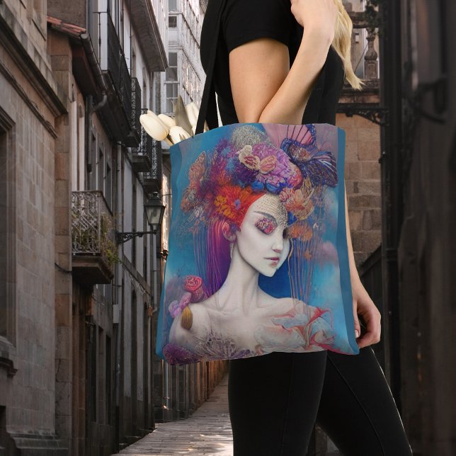 Tote Bag Les Filles Whimsical Face Nymph Fairy Sorcière Mag (Créateur téléchargé)