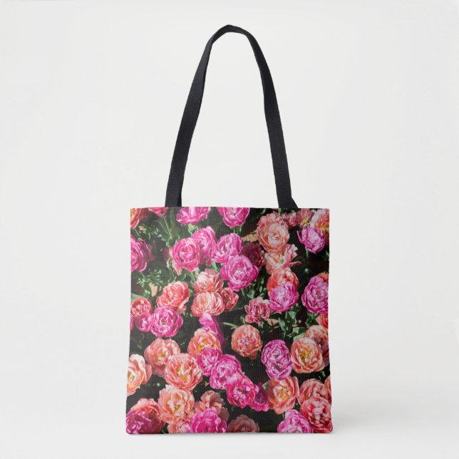 Tote Bag Les fleurs en fleurs forment une texture arrière - (Devant)