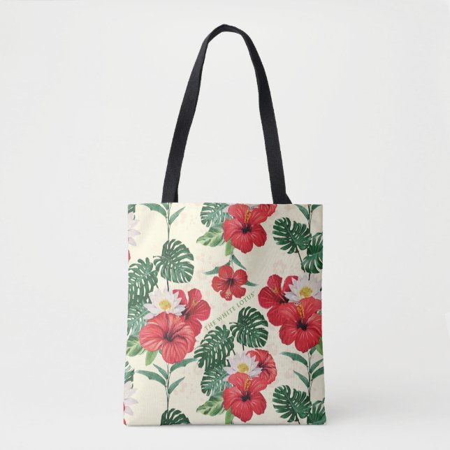 Tote Bag Les fleurs tropicales du Lotus Blanc (Devant)