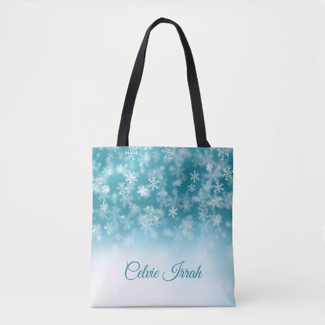 Tote Bag Les flocons de neige élégants ont personnalisé le (Devant)