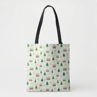 Tote Bag Les flocons de neige et les sapins