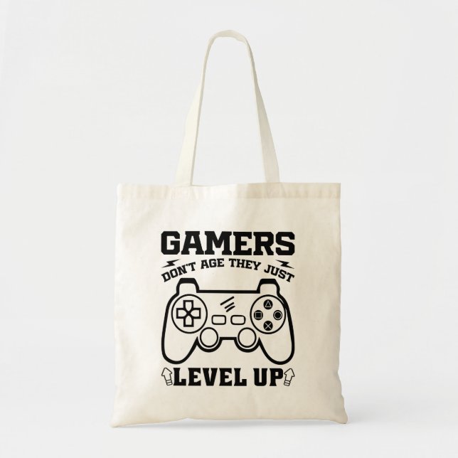 Tote Bag Les gamers ne vieillissent pas ils juste niveler l (Devant)