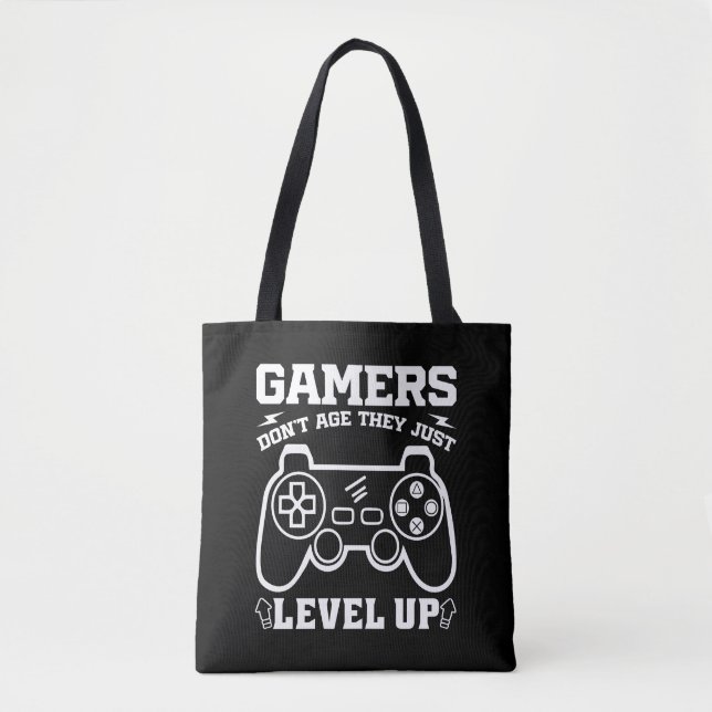 Tote Bag Les gamers ne vieillissent pas ils juste niveler l (Devant)
