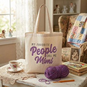 Tote Bag "Les gens que j'aime m'appellent" Femme