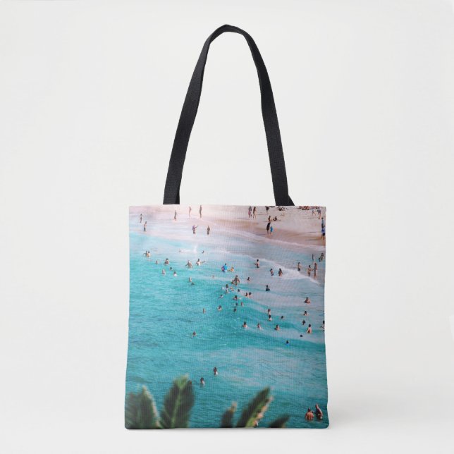 Tote Bag Les gens qui nagent sur la plage (Devant)