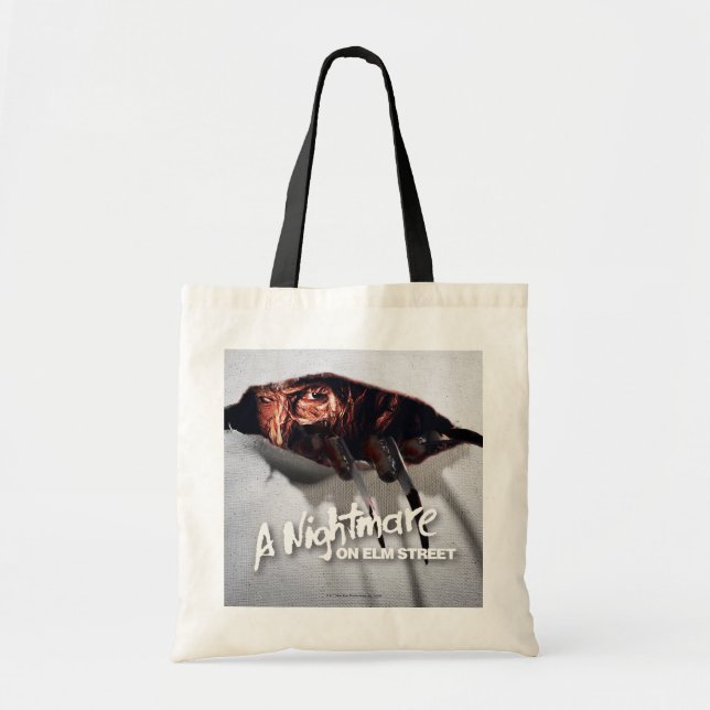 Tote Bag Les Griffes de la nuit | Freddy Krueger Peeking (Devant)