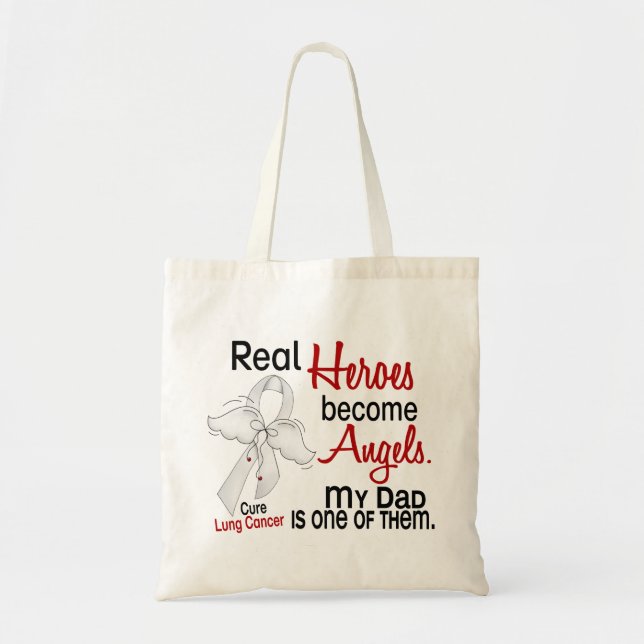 Tote Bag Les héros deviennent cancer de poumon de papa (Devant)