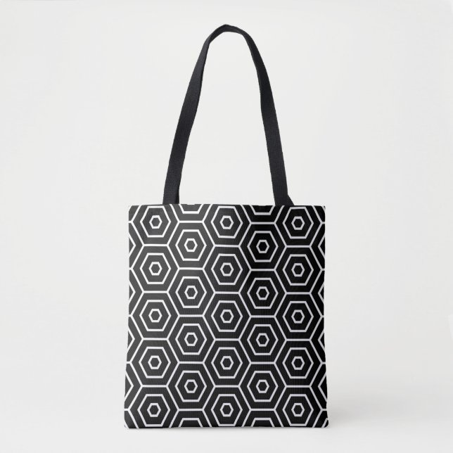 Tote Bag Les hexagones donnent au motif géométrique (Devant)